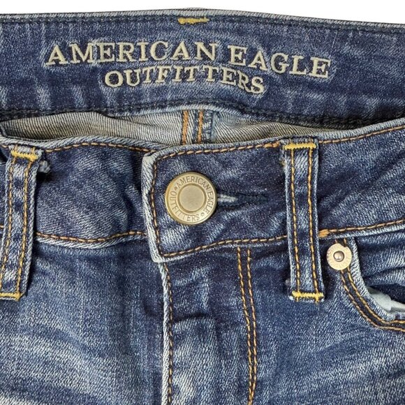 American Eagle Outfitters Jeans Womens Sz 6 Skinny Super Stretch Straight Denim - Picture 9 of 11
